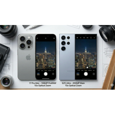 Какая камера сильнее? iPhone 17 Pro Max vs Galaxy S25 Ultra: 