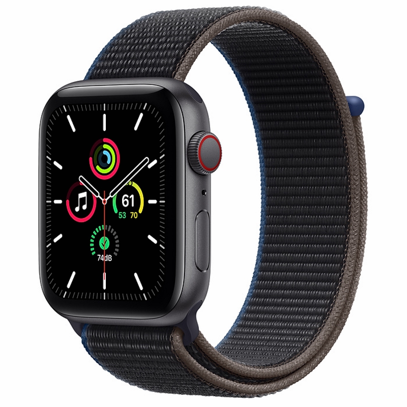 Apple Watch SE 44mm (Cellular) Space Gray Aluminum Case / Charcoal Sport Loop
