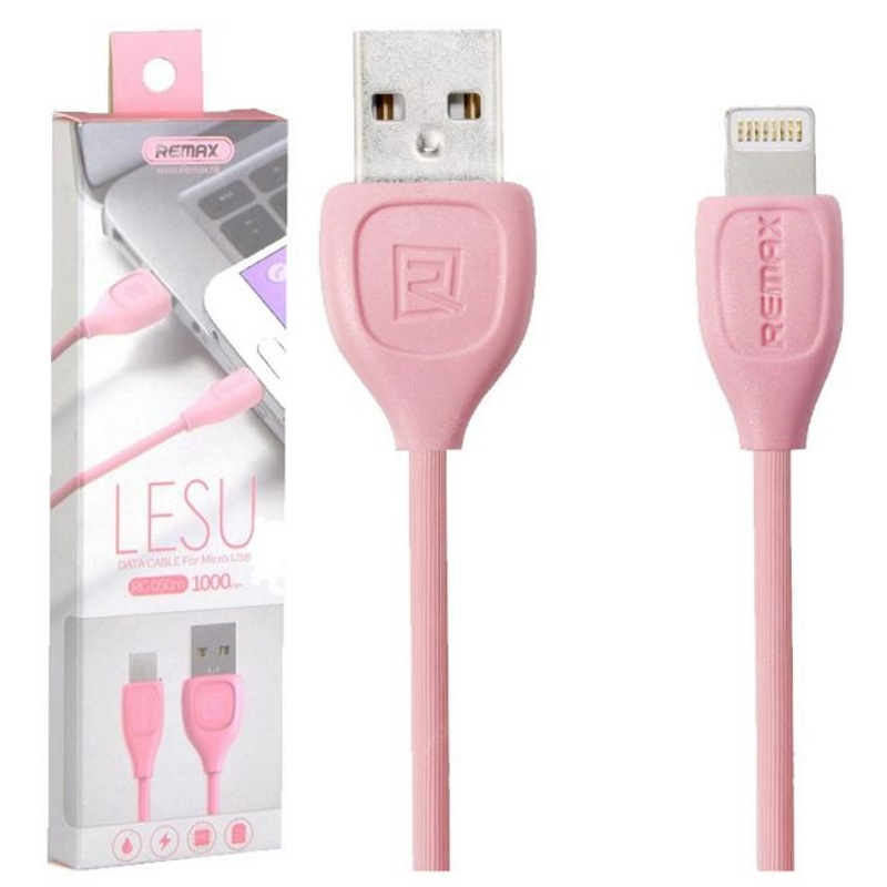 Кабель USB - Lightning / Remax Lesu RC-050i / 1M / Розовый