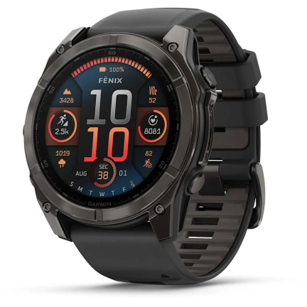 Garmin Fenix 8 AMOLED Sapphire 51mm Dark Gray / Black Silicone Band