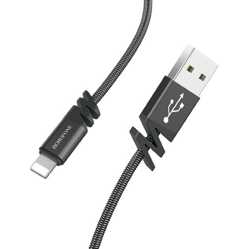 Кабель USB - Lightning / Borofone BX27 2.4A/ 1M / Черный